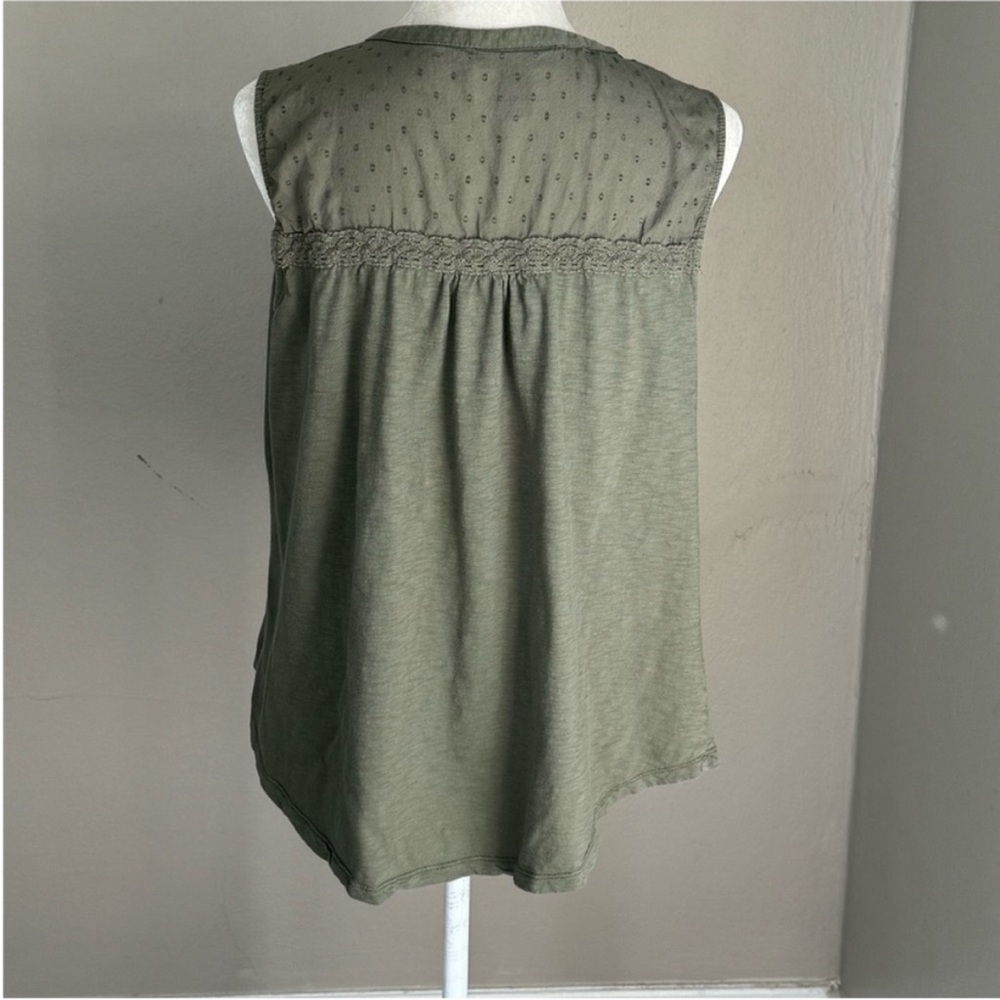 Style & Co Army Green Button Up Blouse - Picture 7 of 9
